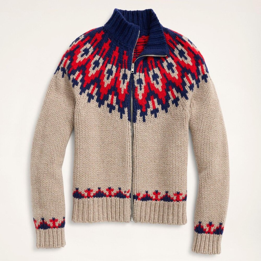 Handknit Fair Isle Full-Zip